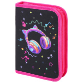 Пенал BRAUBERG с наполнением, 1 отделение, 1 откидная планка, 24 предмета, 21х14 см, "Headphones", 273531 за 612 ₽. Пеналы с наполнением.  Доставка по РФ. Без переплат!