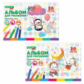 Альбом для рисования А4 20 л., скоба, обложка картон, BRAUBERG KIDS, 203х288 мм, "Весёлые качели", 106692 за 46 ₽. Альбомы и папки для рисования.  Доставка по РФ. Без переплат!