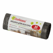 Мешки для мусора 30 л, черные, в рулоне 20 шт., ПНД 5 мкм, 47х55 см, ЛЮБАША эконом, 605329 за 34 ₽. Мешки для мусора универсальные.  Доставка по РФ. Без переплат!