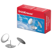 Кнопки канцелярские ERICH KRAUSE металлические никелированные, 50 штук, в картонной коробке, 7851 за 41 ₽. Кнопки канцелярские.  Доставка по РФ. Без переплат!