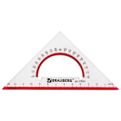 Треугольник пластиковый, угол 45, 13 см, BRAUBERG "Crystal", с транспортиром, прозрачный, с выделенной шкалой, 210293 за 42 ₽. Треугольники.  Доставка по РФ. Без переплат!