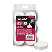 Свечи чайные литые в гильзе WEGLA (ВЕГЛА) PREMIUM, до 5 часов горения, вес 12 грамм, КОМПЛЕКТ 6 штук, 702573 за 52 ₽. Свечи чайные.  Доставка по РФ. Без переплат!