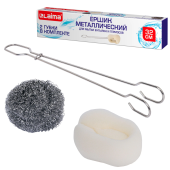 Ершик металлический 32 см кухонный для мытья бутылок и термосов, ДВЕ ГУБКИ в комплекте, LAIMA (ЛАЙМА), 700066 за 180 ₽. Щетки для мытья посуды.  Доставка по РФ. Без переплат!