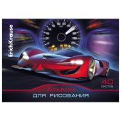 Альбом для рисования, А4, 40 л., склейка, обложка картон, бумага 120 г/м2, подложка, ERICH KRAUSE "Drive", 53178 за 161 ₽. Альбомы и папки для рисования.  Доставка по РФ. Без переплат!