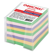 Блок для записей ОФИСМАГ в подставке прозрачной, куб 9х9х9 см, цветной, 127799 за 600 ₽. Блоки для записей в подставке. Доставка по РФ. Без переплат!