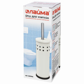 Ерш для унитаза LAIMA, с подставкой, металл, белый, глянцевый, 604962 за 712 ₽. Ершики для унитаза.  Доставка по РФ. Без переплат!
