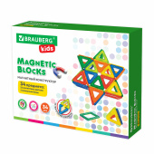 Магнитный конструктор BIG MAGNETIC BLOCKS-34, 34 детали, с колесной базой, BRAUBERG KIDS, 663845 за 1 780 ₽. Конструкторы.  Доставка по РФ. Без переплат!
