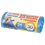 Мешки для мусора с ушками LAIMA "ULTRA" 35 л синие, в рулоне 30 шт. прочные, ПНД 11 мкм, 50х65 см, 607684 за 138 ₽. Мешки для мусора универсальные.  Доставка по РФ. Без переплат!