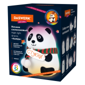 Ночник силиконовый LED "Панда" 106x112x136 мм, белый свет/RGB, таймер, USB, аккумулятор 1200 мАч, DASWERK (ДАСВЕРК), 238937 за 866 ₽. Светильники-ночники.  Доставка по РФ. Без переплат!