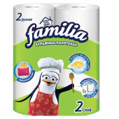 Полотенца бумажные двухслойные, 2 рулона (2 х 9,6 метра), FAMILIA "Радуга", отрыв 1/2, 5070609 за 81 ₽. Полотенца бумажные офисно-бытовые.  Доставка по РФ. Без переплат!