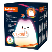 Ночник силиконовый LED "Котик" 90x89x102 мм, белый свет/RGB, таймер, USB, аккумулятор 400 мАч, DASWERK (ДАСВЕРК), 238935 за 741 ₽. Светильники-ночники.  Доставка по РФ. Без переплат!