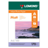 Фотобумага матовая, А4, 170 г/м2, двусторонняя, 100 листов, LOMOND, 0102006 за 1&nbsp;679 ₽. Фотобумага.  Доставка по РФ. Без переплат!