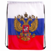 Сумка-мешок на завязках "Триколор РФ", с гербом РФ, 32х42 см, BRAUBERG/STAFF, 228328, RU37 за 51 ₽. Сумки.  Доставка по РФ. Без переплат!