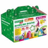 Пластилин-тесто для лепки BRAUBERG KIDS, 40 шт., 2000 г, 12 формочек, 2 стека, 2 штампика, 1 скалка, 20 пакетиков для хранения, 106724 за 958 ₽. Пластилин.  Доставка по РФ. Без переплат!