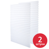 Жалюзи-плиссе, штора бумажная самоклеящаяся КОМПЛЕКТ 2 шт., BRABIX, 60х180 см, ЭКО, 80 г/м2, цвет белый, 700002 за 482 ₽. Жалюзи.  Доставка по РФ. Без переплат!