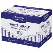 Мел белый круглый мягкий 100 штук, BRAUBERG "АКАДЕМИЯ", картонная упаковка (АЛГЕМ), 271146 за 159 ₽. Мел белый и цветной.  Доставка по РФ. Без переплат!