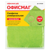 Салфетка из МИКРОФИБРЫ универсальная 30х30 см, зеленая, 280 г/м2, ОФИСМАГ "Стандарт", 601259 за 86 ₽. Салфетки хозяйственные.  Доставка по РФ. Без переплат!