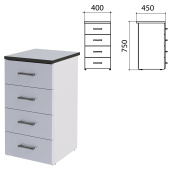 Тумба приставная "Монолит", 400х450х750 мм, цвет серый (КОМПЛЕКТ) за 11&nbsp;073 ₽. Набор мебели "Монолит".  Доставка по РФ. Без переплат!