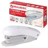 Степлер №10 BRAUBERG "Original", до 12 листов, с антистеплером, белый, 227769 за 122 ₽. Степлеры настольные.  Доставка по РФ. Без переплат!