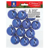 Шары ёлочные 12 шт., 4 см, "Solid Color", пластик, СИНИЕ, глянец, ЗОЛОТАЯ СКАЗКА, 591122 за 147 ₽. Шары елочные.  Доставка по РФ. Без переплат!