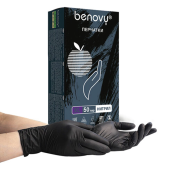 Перчатки нитриловые смотровые 50 пар (100 штук), размер 9-10, XL (очень большой), черные, BENOVY MultiColor, К за 455 ₽. Перчатки медицинские.  Доставка по РФ. Без переплат!