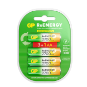 Батарейки аккумуляторные GP ReEnergy Ni-Mh КОМПЛЕКТ 4 шт. (ПРОМО 3+1), АА (HR6), 2600 mAh, 270AAHC3/1RGY, 270AAHC3/1RGY-2 за 2&nbsp;363 ₽. Аккумуляторные батарейки.  Доставка по РФ. Без переплат!