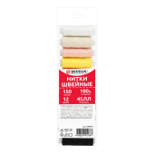 Нитки швейные 45 ЛЛ, 150 м, полиэстер, НАБОР 12 цветов, DEVELIA (Девелиа), 609618 за 126 ₽. Нитки швейные.  Доставка по РФ. Без переплат!