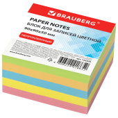 Блок для записей BRAUBERG непроклеенный, куб 9х9х5 см, цветной, 122339 за 119 ₽. Блоки для записей.  Доставка по РФ. Без переплат!