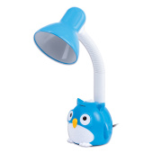 Настольная лампа / светильник SONNEN OU-603, на подставке, цоколь Е27, "Сова", синий, 236674 за 1 033 ₽. Светильники.  Доставка по РФ. Без переплат!