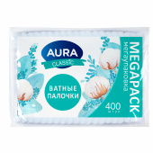 Ватные палочки КОМПЛЕКТ 400 шт., AURA CLASSIC, пакет, 14853 за 108 ₽. Ватные палочки и диски.  Доставка по РФ. Без переплат!