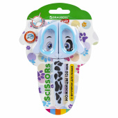 Ножницы 130 мм, фигурные рукоятки с резиновыми вставками "Далматин", с чехлом, BRAUBERG KIDS, 238352 за 115 ₽. Ножницы детские.  Доставка по РФ. Без переплат!