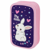 Пенал ЮНЛАНДИЯ, 3 отделения, картон с эффектом soft-touch, 19х11 см, "Fluffy tail", 272265 за 380 ₽. Пеналы каркасные.  Доставка по РФ. Без переплат!