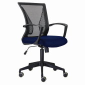Кресло BRABIX "Wings MG-309", пластик черный, сетка, черное/синее, 532013 за 8&nbsp;070 ₽. Кресла для персонала.  Доставка по РФ. Без переплат!