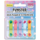 Закладки клейкие Z-сложения FUNSTER (ФАНСТЕР) "Сердечки", 45х12 мм, 100 шт. (5 цветов х 20 листов), в диспенсере, 116704 за 99 ₽. Закладки самоклеящиеся.  Доставка по РФ. Без переплат!