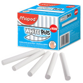 Мел белый MAPED (Франция) "White'Peps", АНТИПЫЛЬ, НАБОР 100 шт., круглый, 935020 за 621 ₽. Мел белый и цветной.  Доставка по РФ. Без переплат!