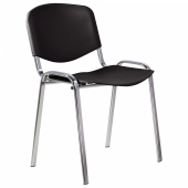 Стул STAFF "Iso Plast CF-009", хром каркас, пластик черный, 532571 за 3&nbsp;452 ₽. Стулья для персонала и посетителей.  Доставка по РФ. Без переплат!