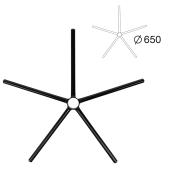 Пятилучие для кресла, металлическое, нагрузка до 120 кг, диаметр 650 мм, сборное, черное, 1734023 за 1&nbsp;909 ₽. Комплектующие для кресел.  Доставка по РФ. Без переплат!