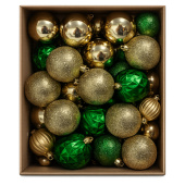 Шары ёлочные, НАБОР 50 предметов "Golden&Green", пластик, золото/зеленый, ЗОЛОТАЯ СКАЗКА, 592896 за 763 ₽. Шары елочные.  Доставка по РФ. Без переплат!