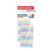 Закладки клейкие пастельные BRAUBERG PASTEL, 44х4 мм, 300 штук (15 блоков х 20 листов), 116683 за 85 ₽. Закладки самоклеящиеся.  Доставка по РФ. Без переплат!