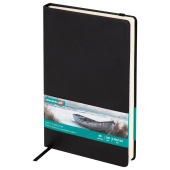 Скетчбук, слоновая кость+белая 140 г/м2, 130х210 мм, 80 л., КОЖЗАМ, резинка, BRAUBERG ART CLASSIC, черный, 116873 за 420 ₽. Альбомы, скетчбуки и бумага для графики и эскизов.  Доставка по РФ. Без переплат!