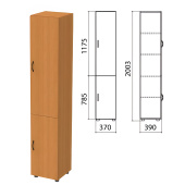Шкаф закрытый "Фея", 370х390х2000 мм, цвет орех милан (КОМПЛЕКТ) за 12&nbsp;070 ₽. Набор мебели "Фея".  Доставка по РФ. Без переплат!