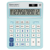 Калькулятор настольный BRAUBERG EXTRA PASTEL-12-LB (206x155 мм), 12 разрядов, двойное питание, ГОЛУБОЙ, 250486 за 838 ₽. Калькуляторы настольные. Доставка по РФ. Без переплат!
