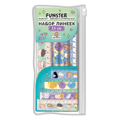 Линейки пластиковые 15 см FUNSTER (ФАНСТЕР), "КОТЫ", НАБОР 4 штуки, пенал, 210915 за 102 ₽. Линейки.  Доставка по РФ. Без переплат!