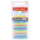 Закладки клейкие пастельные BRAUBERG PASTEL, 44х4 мм, 300 штук (15 блоков х 20 листов), 116683 за 85 ₽. Закладки самоклеящиеся.  Доставка по РФ. Без переплат!
