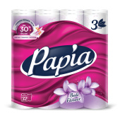 Бумага туалетная бытовая, спайка 32 шт., 3-слойная (32х16,5 м), PAPIA, аромат "Балийский цветок", 5080740 за 1&nbsp;164 ₽. Туалетная бумага офисно-бытовая.  Доставка по РФ. Без переплат!