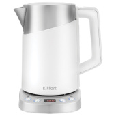 Чайник KITFORT КТ-660-1, 1,7 л, 2200 Вт, закрытый нагревательный элемент, ТЕРМОРЕГУЛЯТОР, двойные стенки, белый за 6 084 ₽. Чайники.  Доставка по РФ. Без переплат!