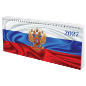 Планинг датированный 2027 285х112 мм, STAFF, гребень, картонная обложка, 64 листа, "Россия", 117852 за 133 ₽. Планинги.  Доставка по РФ. Без переплат!