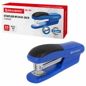 Степлер №24/6, 26/6 BRAUBERG "SX-39", до 25 листов, синий, 228591 за 252 ₽. Степлеры настольные.  Доставка по РФ. Без переплат!