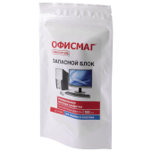 Салфетки для экранов всех типов и пластика (запасной блок) ОФИСМАГ, пакет 100 шт., влажные, 511686 за 173 ₽. Чистящие салфетки для техники.  Доставка по РФ. Без переплат!