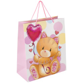 Пакет подарочный (1 штука) 26x13x32 см, ЗОЛОТАЯ СКАЗКА "Lovely Kitty", глиттер, белый/розовый, 608242 за 84 ₽. Пакеты подарочные.  Доставка по РФ. Без переплат!